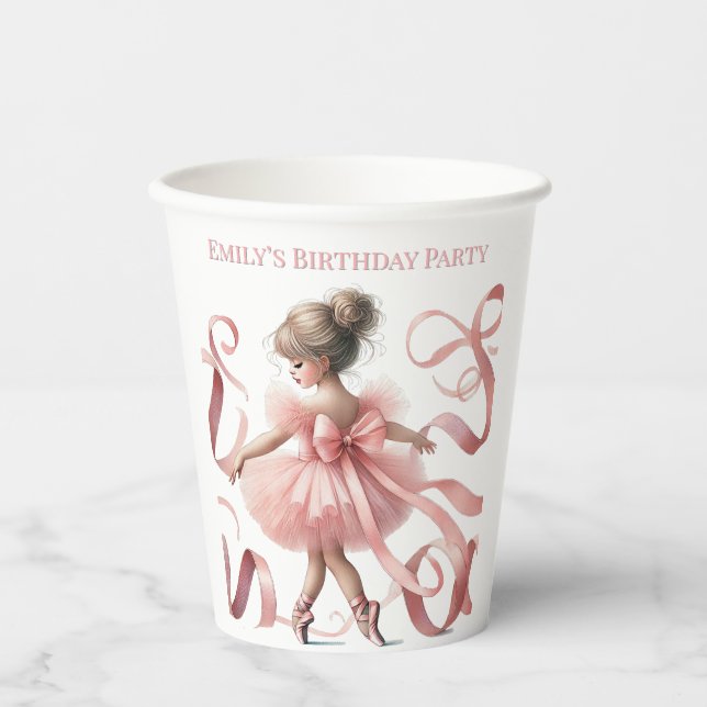 Gobelets En Papier Tutu Cute | Soirée d'anniversaire Enchanted Baller (Recto)