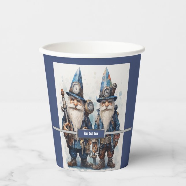 Gobelets En Papier Twin Brothers Wizard gnomes Steampunk (Recto)