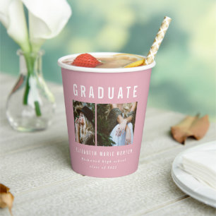 Gobelets En Papier Type graduation multi photo girly rose