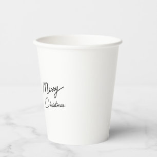 Gobelets En Papier Typographie autocollante de voeux de Noël, encre D