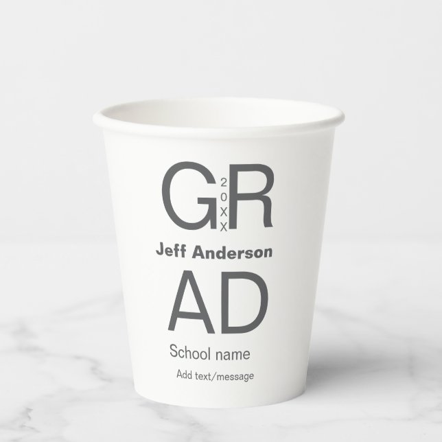 Gobelets En Papier Typographie moderne graduation simple minimum c (Recto)