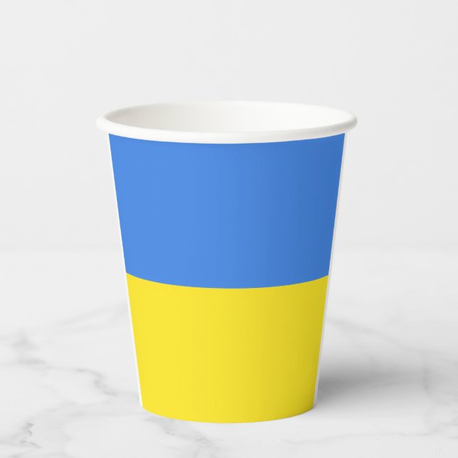 Gobelets En Papier Ukraine - Paix - drapeau ukrainien - Liberté (Recto)