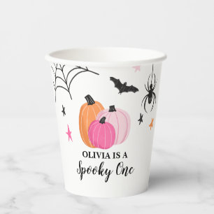 Gobelets En Papier Un anniversaire de la fête d'Halloween PINK citrou