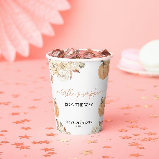 Gobelets En Papier Un Baby shower Automne Un Peu Citrouille (Insitu)
