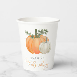 Gobelets En Papier Un Baby shower Automne Un Peu Citrouille