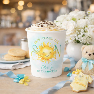 Gobelets En Papier Un beau soleil, voilà le Baby shower du Fils
