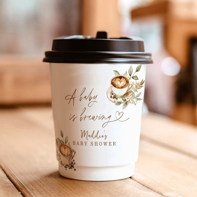 Gobelets En Papier Un bébé brasse des tasses de papier | Baby shower  (Créateur téléchargé)