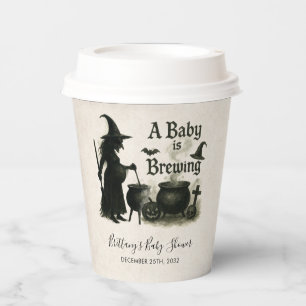 Gobelets En Papier Un bébé brasse un Baby shower d'Halloween
