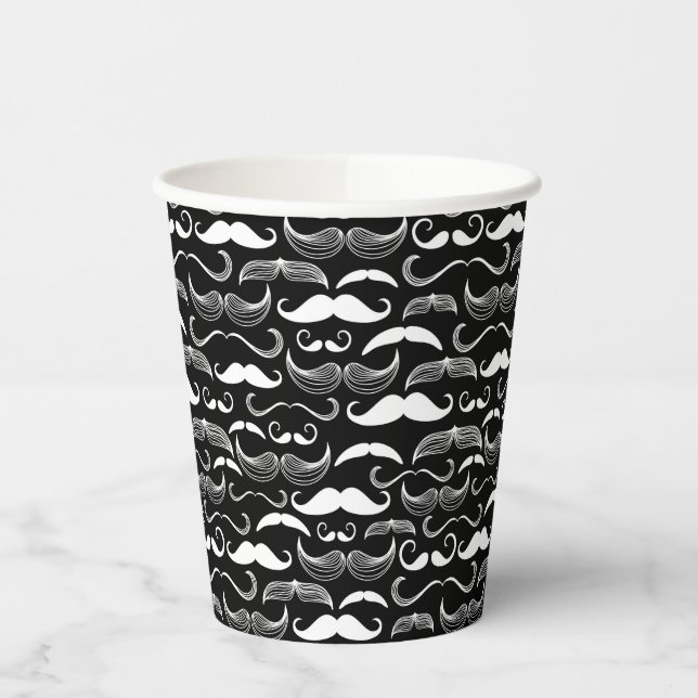 Gobelets En Papier Un Club de Gentlemen's. Motif Moustache (Gauche)