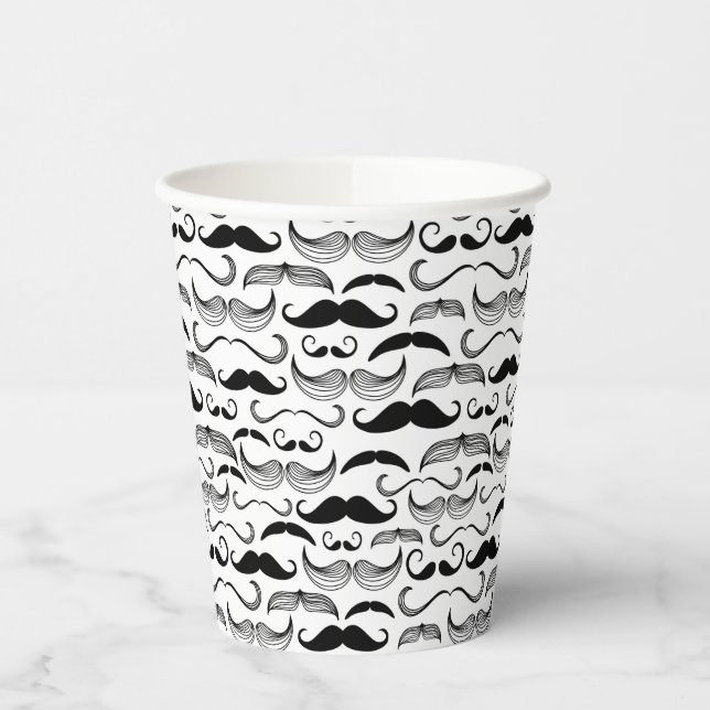 Gobelets En Papier Un Club de Gentlemen's. Moustache motif 2 (Gauche)