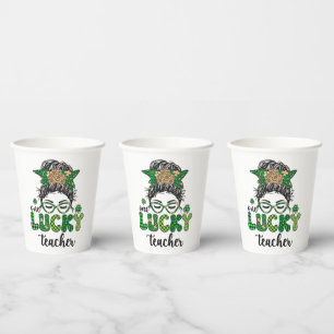 Gobelets En Papier Un enseignant chanceux - Saint Patrick's Day