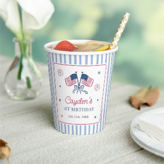 Gobelets En Papier Un garçon tout américain 4 juillet 1er anniversair