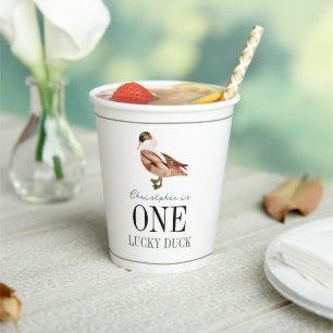 Gobelets En Papier Un Lucky Duck Classic Boy 1er Anniversaire