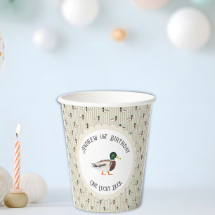 Gobelets En Papier Un Lucky Duck Mallard 1er anniversaire
