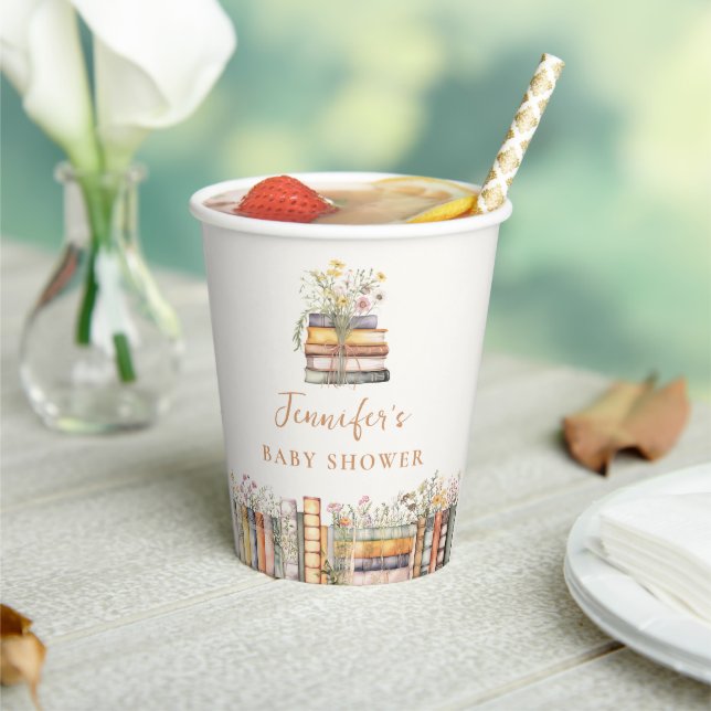 Gobelets En Papier Un nouveau chapitre commence Livre Baby Shower (Insitu)