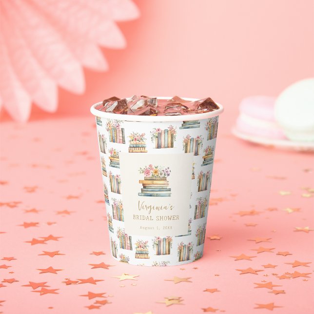 Gobelets En Papier Un Nouveau Chapitre Wildflower Books Fête de Maria (A New Chapter Wildflower Books Bridal Shower Paper Cups by Painted Paperie
)