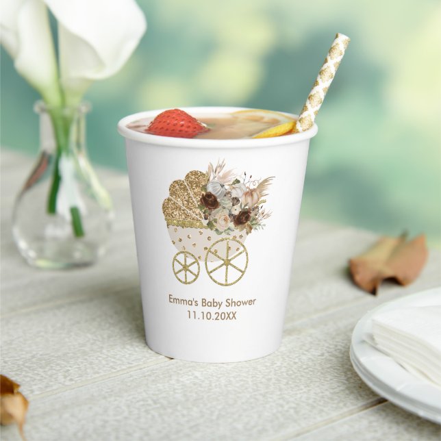 Gobelets En Papier Un Petit Baby shower Citrouille (Insitu)