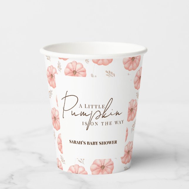 Gobelets En Papier Un Petit Baby shower Citrouille (Recto)