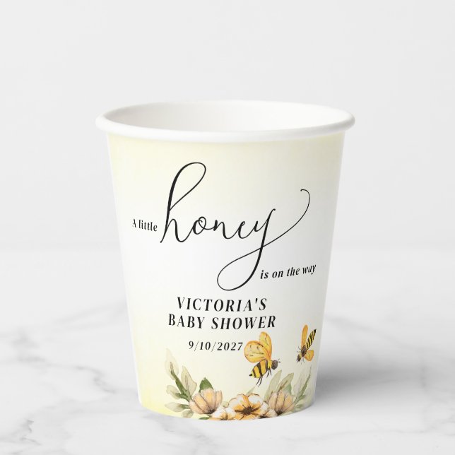 Gobelets En Papier Un petit Baby shower d'abeille au miel (Recto)