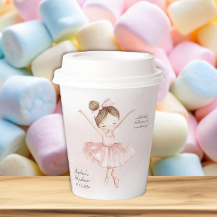 Gobelets En Papier Un petit Baby shower de fille d'aquarelle Ballerin