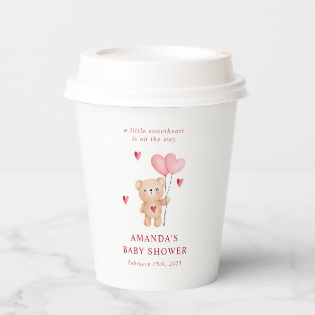 Gobelets En Papier Un petit Baby shower de Saint Valentin (Recto)
