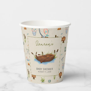 Gobelets En Papier Un petit Baby shower Fisherman Watercolor Script