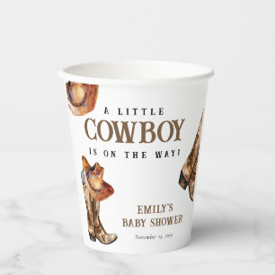 Gobelets En Papier Un petit Baby shower occidental Cowboy