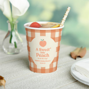 Gobelets En Papier Un Petit Baby shower Rose Orange Sucré De Fruit Pe