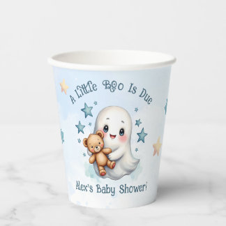 Gobelets En Papier Un Petit Boo Est Dû Adorable Baby Boy Ghost Custom