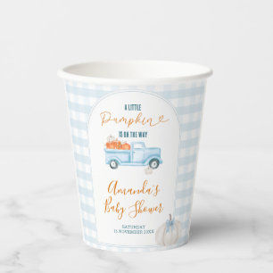 Gobelets En Papier Un Petit Camion Bleu Citrouille En vichy Baby show