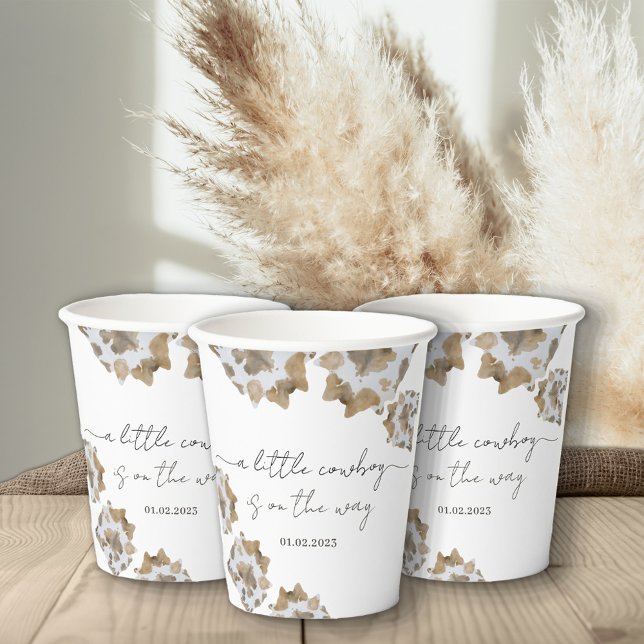 Gobelets En Papier Un petit cowboy est sur le chemin (cowboy paper cups)