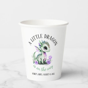 Gobelets En Papier Un Petit Dragon Se Trouve Sur Le Chemin Du Baby sh