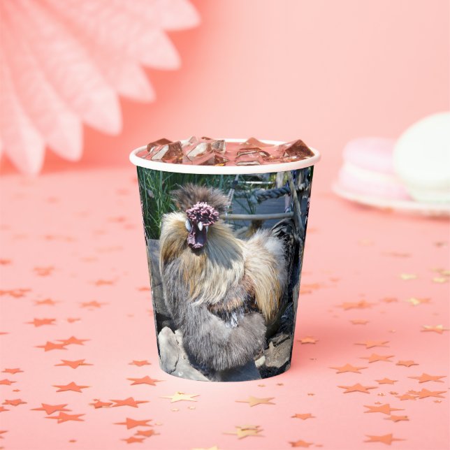 Gobelets En Papier Un Poulet Fluffeux Laide, (Insitu)