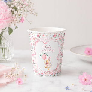 Gobelets En Papier Un Silly Goose Floral 1er Anniversaire