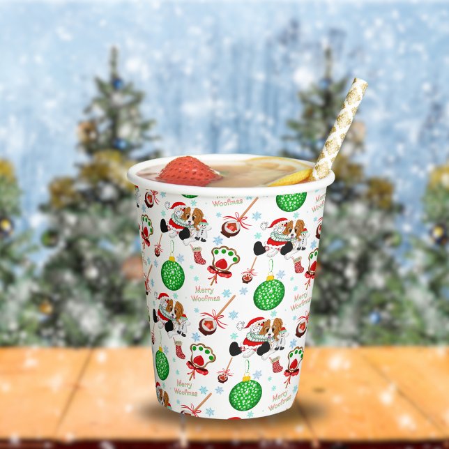 Gobelets En Papier Un très joyeux Noël Cavalier King Charles  (Créateur téléchargé)