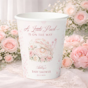 Gobelets En Papier Une Baby Shower Rose Pâle Petite Perle