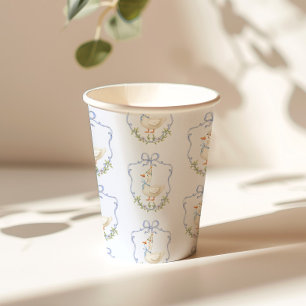 Gobelets En Papier Une crête bleue de soie d'oie de Bow Vintage