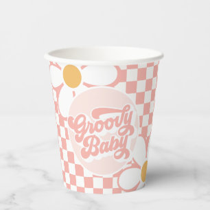Gobelets En Papier Une fille Super Pink Daisy Checker