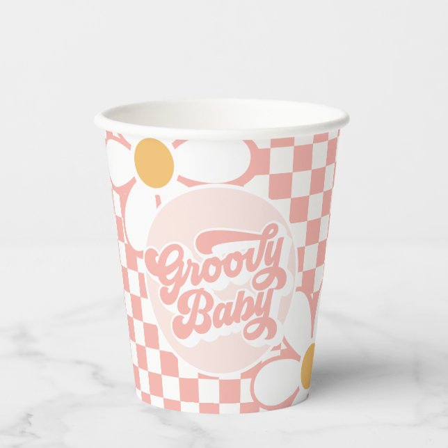 Gobelets En Papier Une fille Super Pink Daisy Checker (Recto)