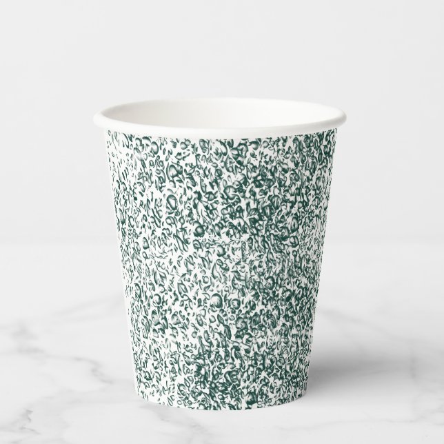 Gobelets En Papier Une goutte d'argent se divise en un bassin de liqu (Recto)