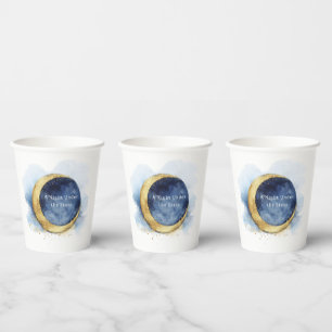 Gobelets En Papier Une Nuit sous les Étoiles Lune Bleue Céleste Maria