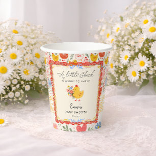 Gobelets En Papier Une petite ferme de poussins Fille de poulet Baby