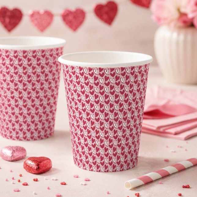 Gobelets En Papier Une Petite Saint-Valentin Chérie (A Little Sweetheart Valentine Paper Cups)