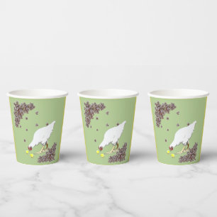 Gobelets En Papier Une poule et des poussins tasse à café