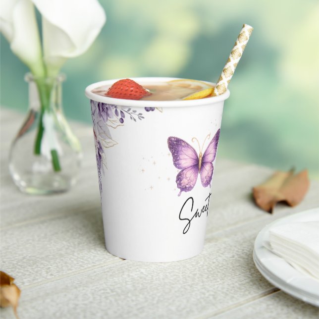 Gobelets En Papier Une tasse de fête Papillon Sucré (Insitu)