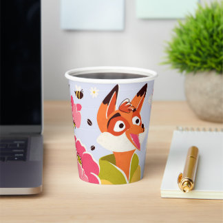 Gobelets En Papier une tasse de papier avec renard