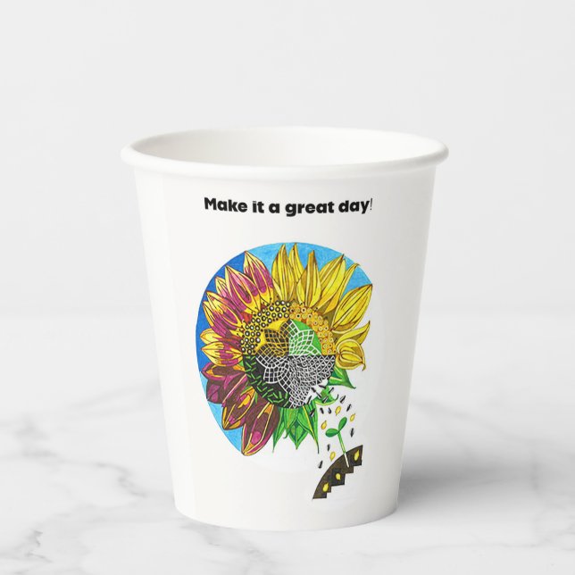 Gobelets En Papier Une tasse pleine de joie (Recto)