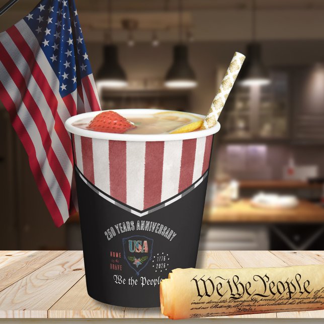 Gobelets En Papier US 250 We the People Patriotic Anniversary Paper  (US 250 We the People Patriotic Anniversary Paper Cups)