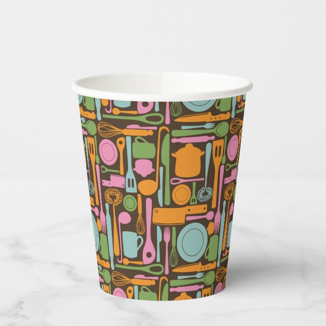 Gobelets En Papier Ustensiles de cuisine Motif 3 (Gauche)