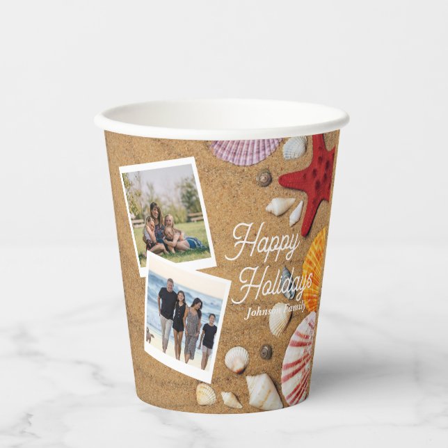 Gobelets En Papier Vacances estivales côtières maritimes tropicales (Recto)